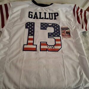 Michael Gallup Dallas Cowboys Custom USA Flag Autographed Jersey JSA COA